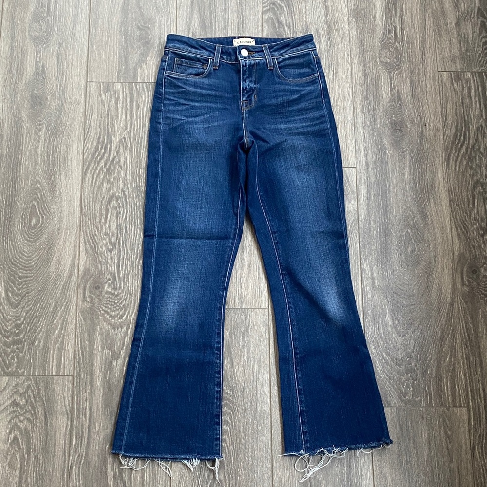 L'AGENCE - Mid Rise Boot Cut Flare Jeans in Dark Wash Denim - Size 24